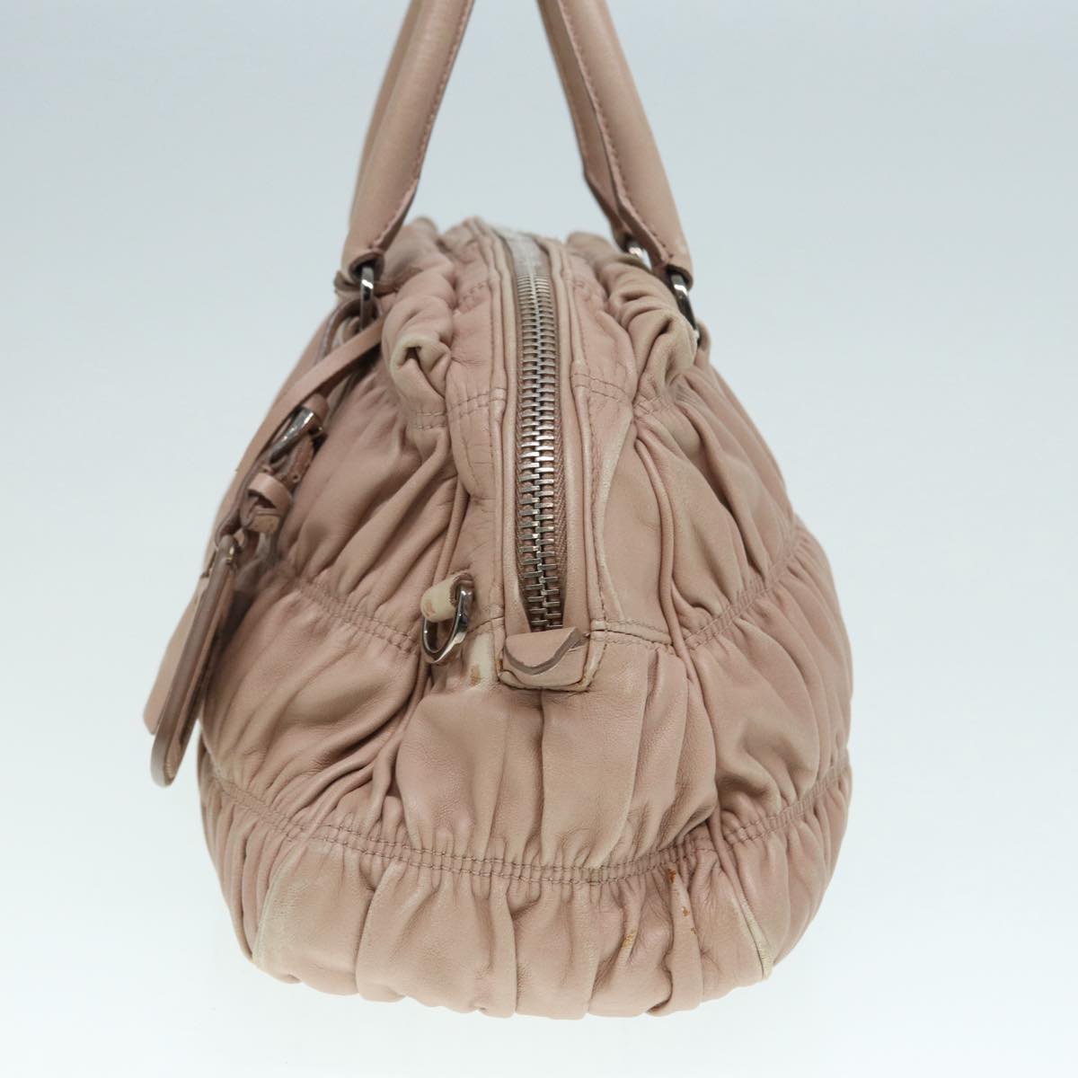 Luxury Prada Hand Bag Leather Beige Gold  89256