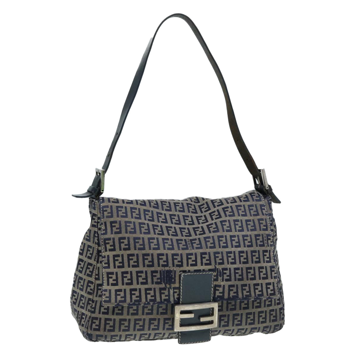 Luxury Fendi Zucchino Canvas Mamma bucket Hand Bag Navy89278