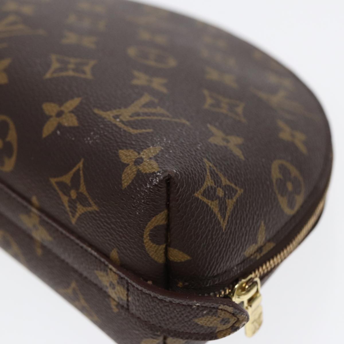 LOUIS VUITTON Monogram Trousse Demi Ronde Cosmetic Pouch M47520 LV 89289