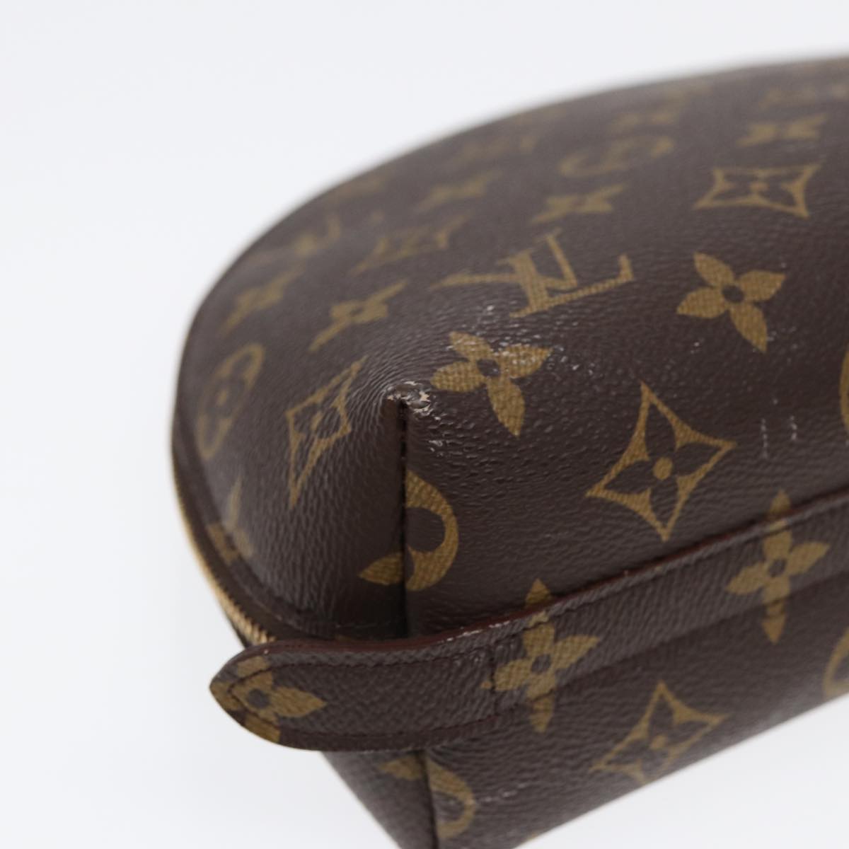 LOUIS VUITTON Monogram Trousse Demi Ronde Cosmetic Pouch M47520 LV 89289