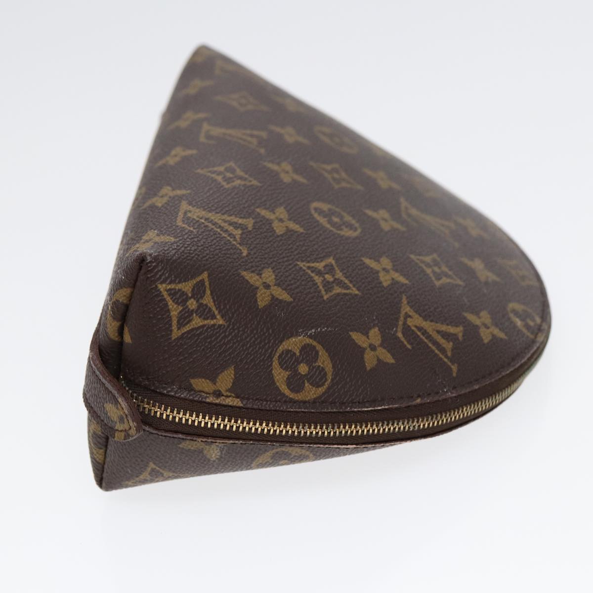 LOUIS VUITTON Monogram Trousse Demi Ronde Cosmetic Pouch M47520 LV 89289