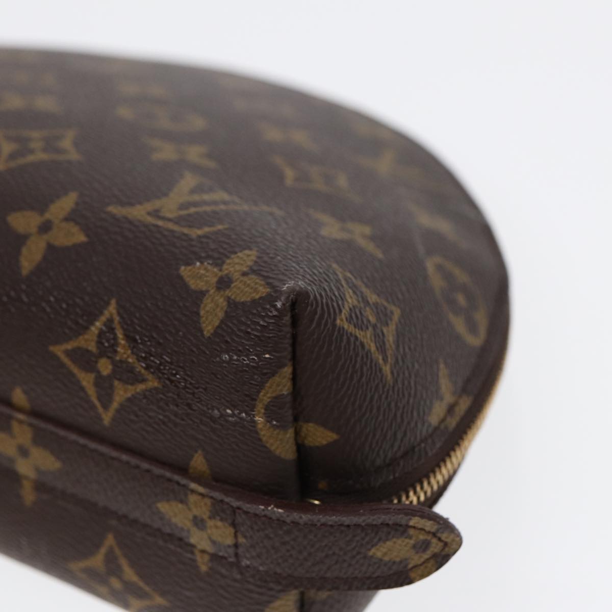 LOUIS VUITTON Monogram Trousse Demi Ronde Cosmetic Pouch M47520 LV 89289