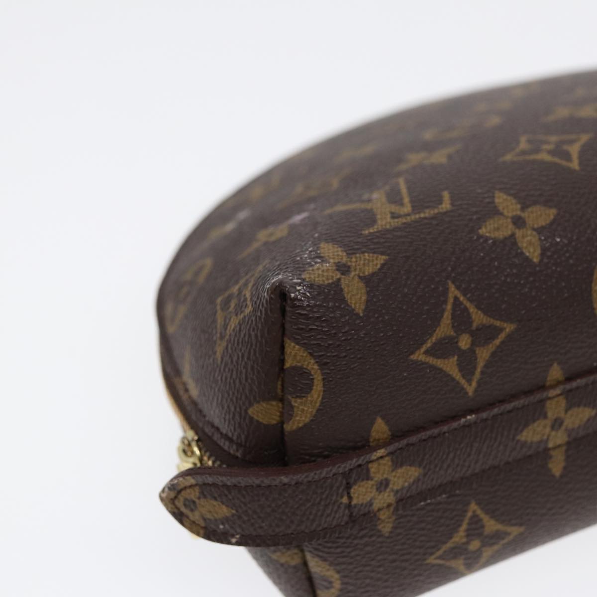 LOUIS VUITTON Monogram Trousse Demi Ronde Cosmetic Pouch M47520 LV 89289