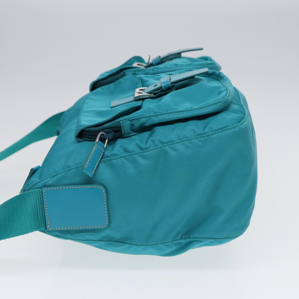 Luxury Prada Shoulder Bag Nylon Turquoise Blue  89320