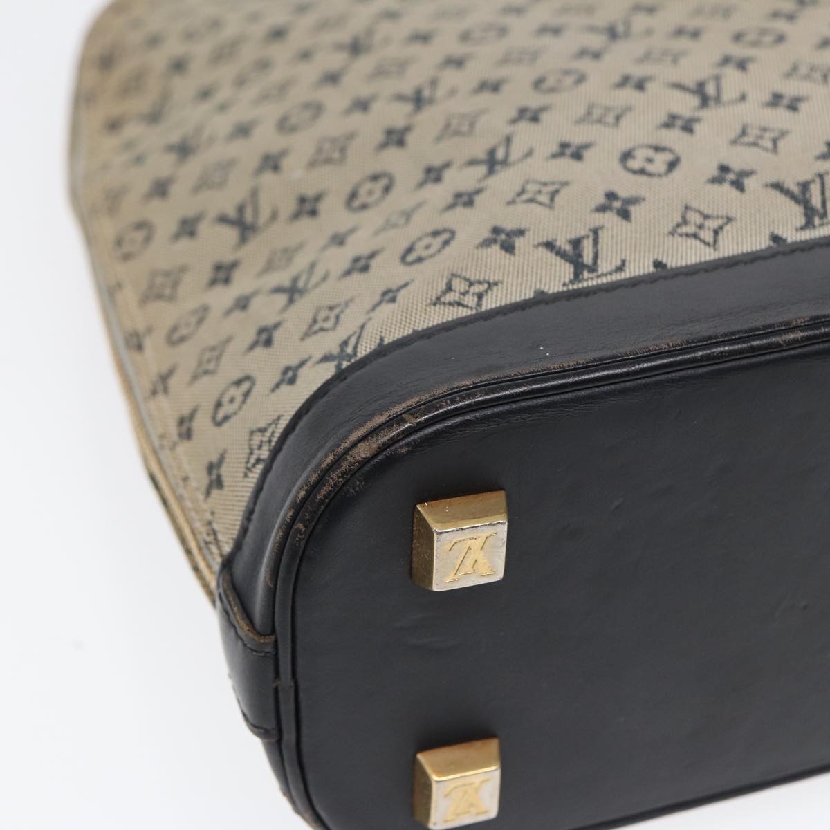 LOUIS VUITTON Monogram Mini Alma Haut Hand Bag Blue M92202 LV 89330