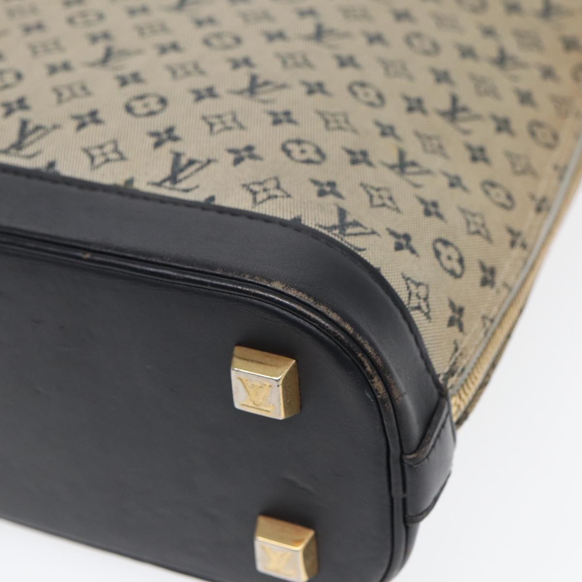LOUIS VUITTON Monogram Mini Alma Haut Hand Bag Blue M92202 LV 89330
