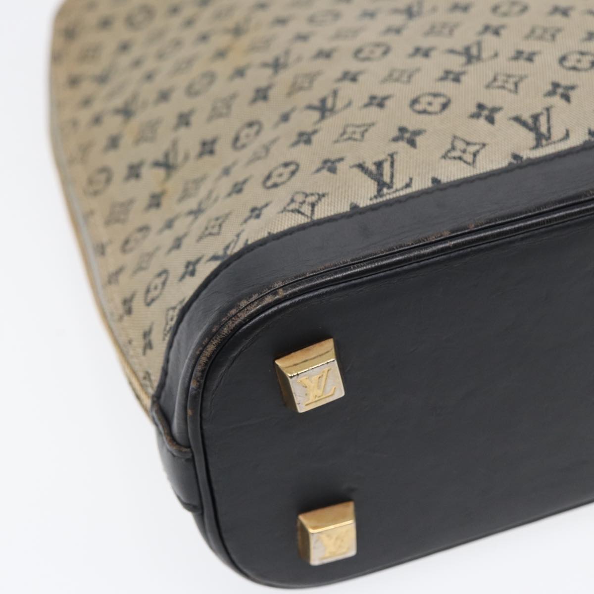 LOUIS VUITTON Monogram Mini Alma Haut Hand Bag Blue M92202 LV 89330