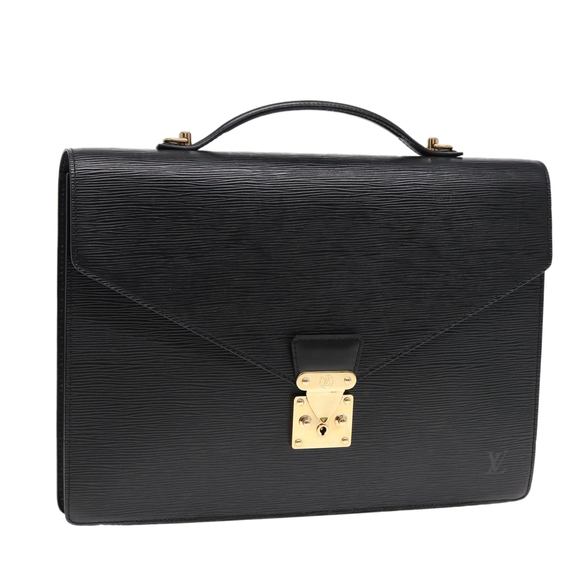 LOUIS VUITTON Epi Porte Documents Bandouliere Briefcase Black M54462 89335