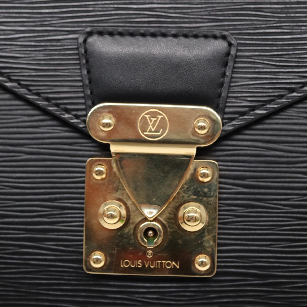 LOUIS VUITTON Epi Porte Documents Bandouliere Briefcase Black M54462 89335