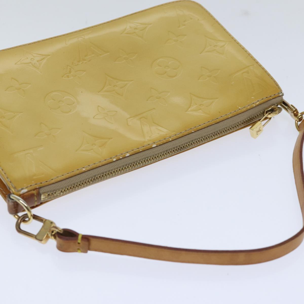 LOUIS VUITTON Monogram Vernis Lexington Accessory Pouch Beige M91010 89339