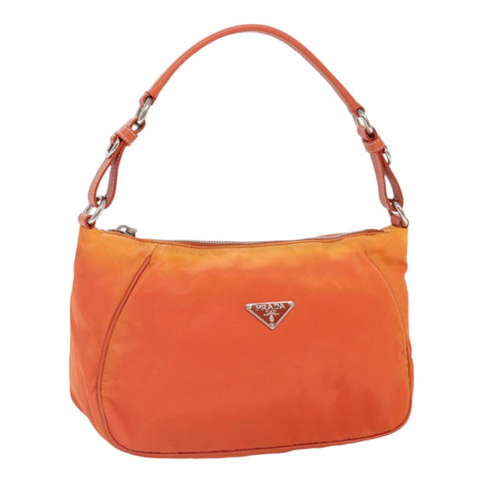 Luxury Prada Shoulder Bag Nylon Orange Silver  89359