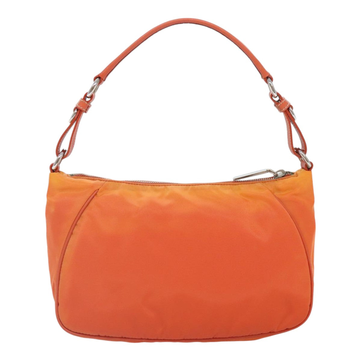Luxury Prada Shoulder Bag Nylon Orange Silver  89359