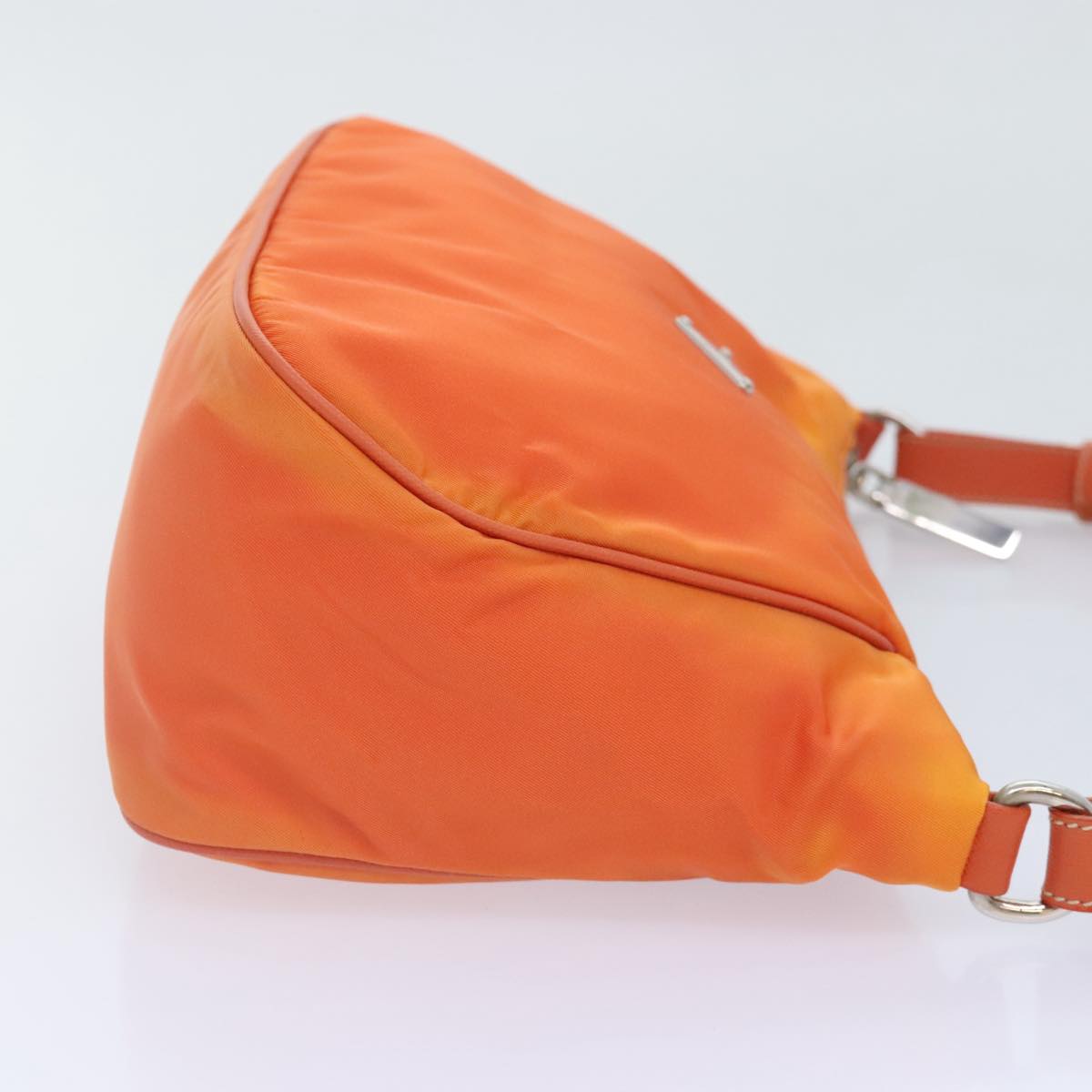 Luxury Prada Shoulder Bag Nylon Orange Silver  89359