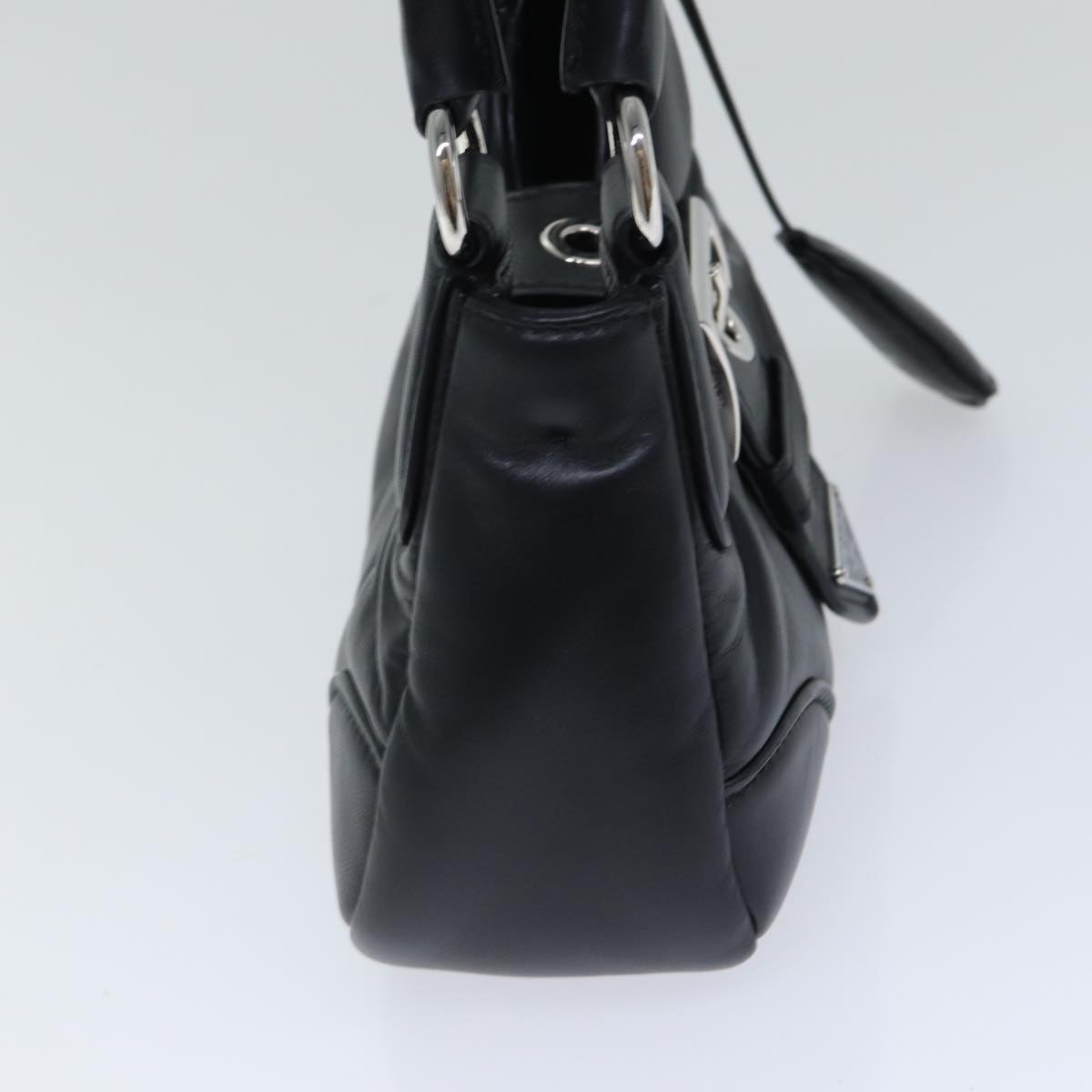 Luxury Prada Moon Hand Bag Leather Black Silver 1BA381  89413S