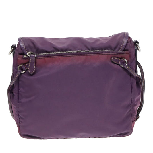 Luxury Prada Shoulder Bag Nylon Purple Gold  89419