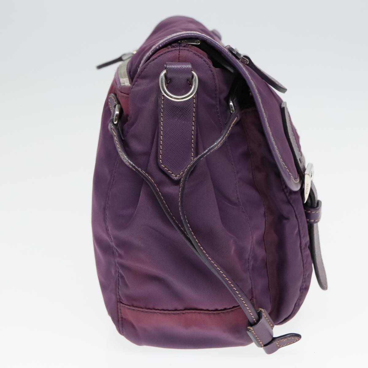 Luxury Prada Shoulder Bag Nylon Purple Gold  89419