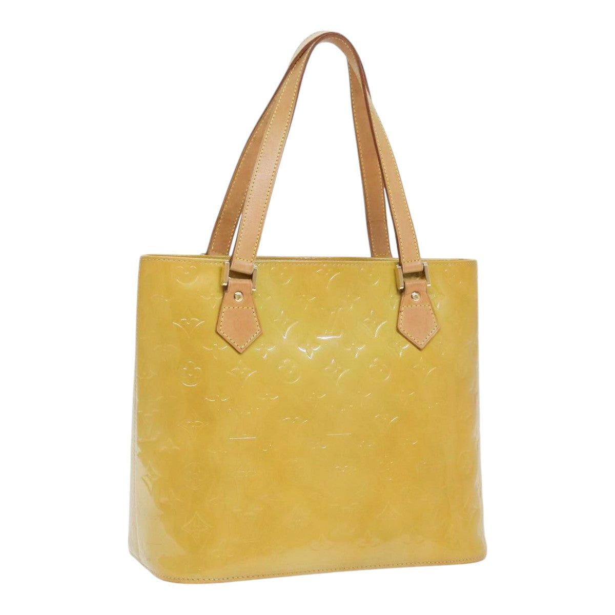 LOUIS VUITTON Monogram Vernis Houston Hand Bag Beige M91004 LV 89423