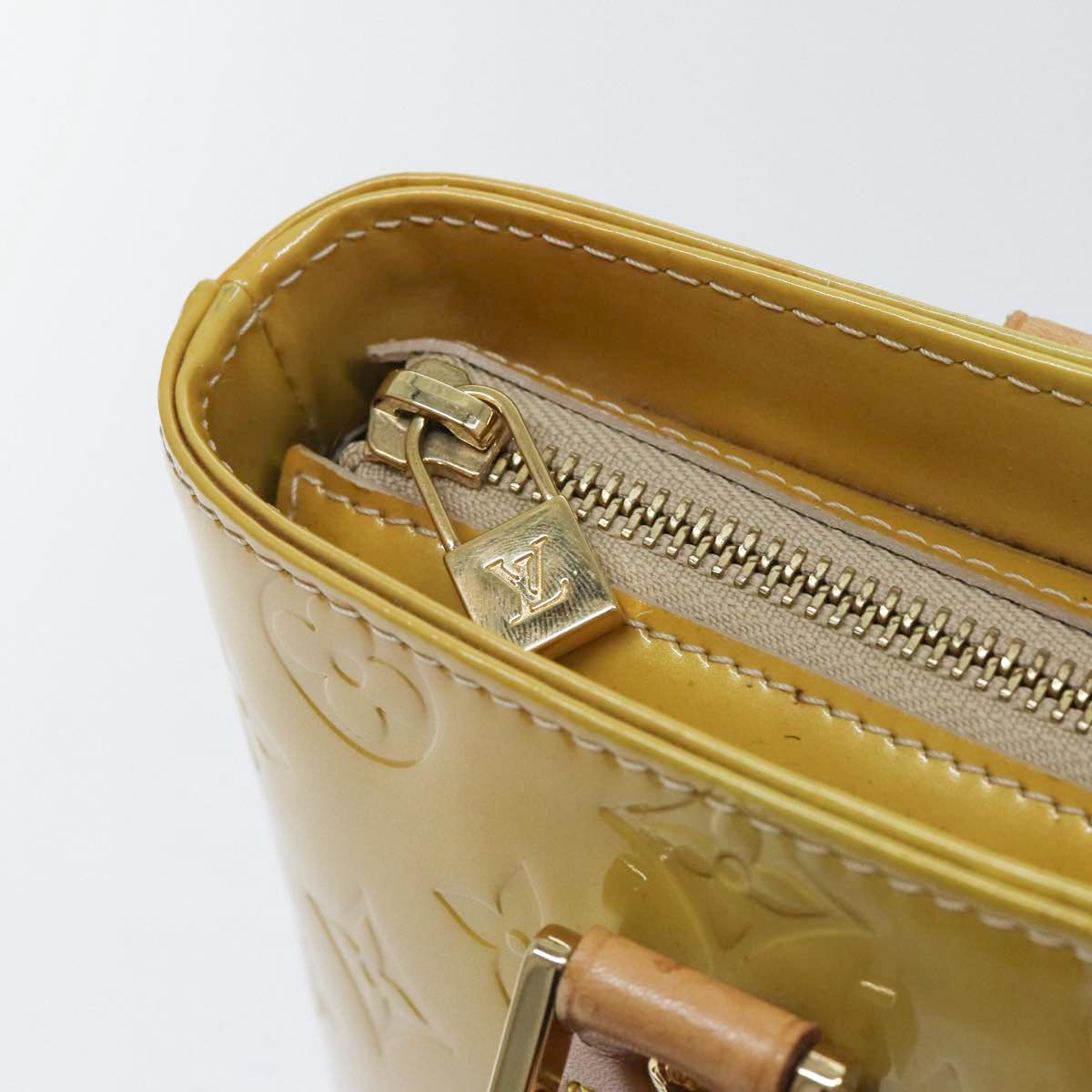 LOUIS VUITTON Monogram Vernis Houston Hand Bag Beige M91004 LV 89423