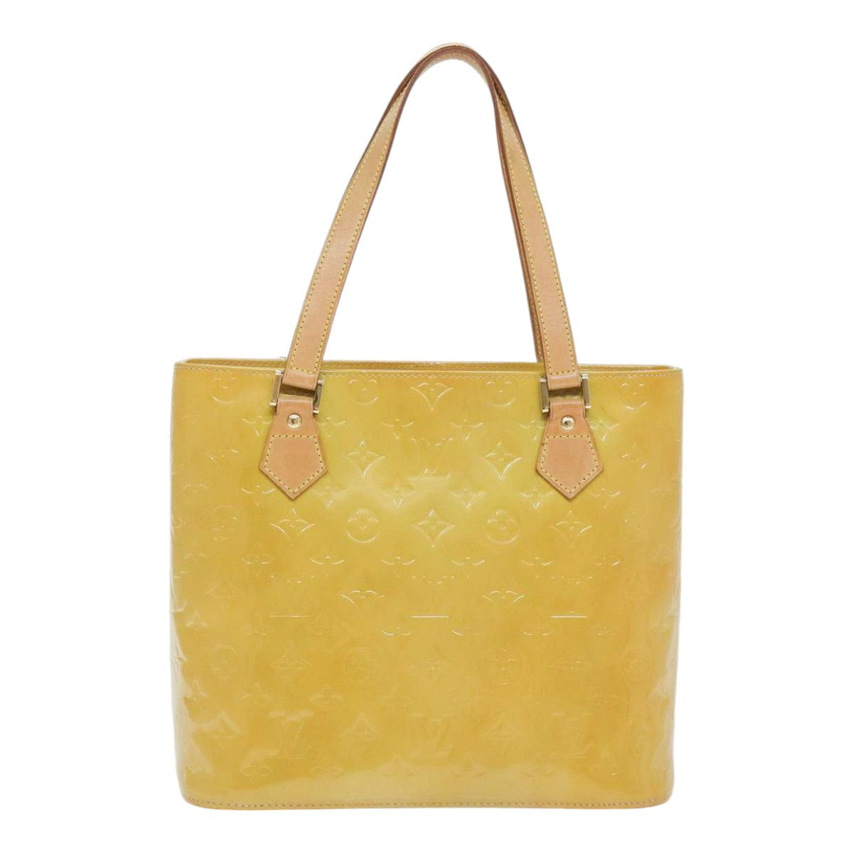LOUIS VUITTON Monogram Vernis Houston Hand Bag Beige M91004 LV 89423