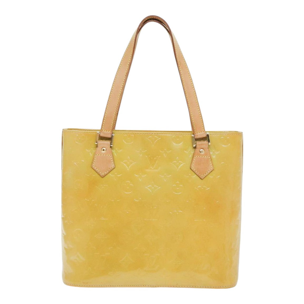 LOUIS VUITTON Monogram Vernis Houston Hand Bag Beige M91004 LV 89423