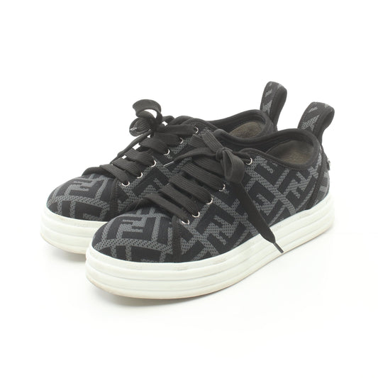Luxury Fendi Zucca Sneakers Fabric Gray Black