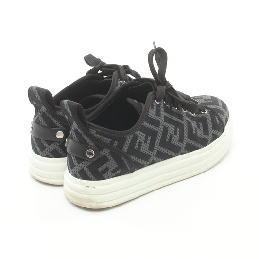 Luxury Fendi Zucca Sneakers Fabric Gray Black