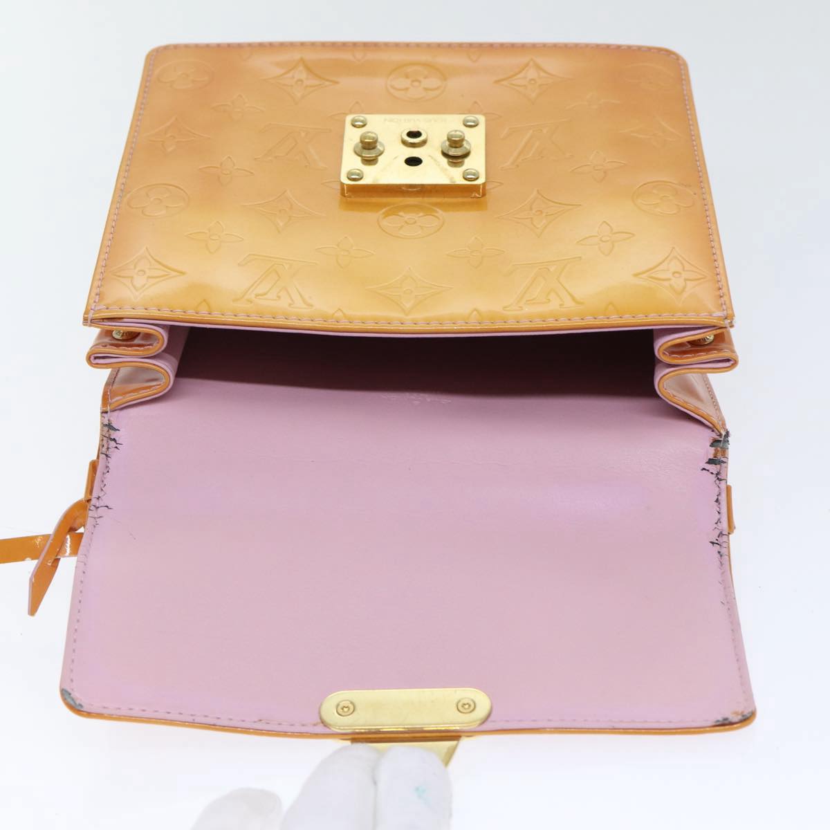 LOUIS VUITTON Vernis Spring Street Hand Bag Marshmallow Pink M91033 89424