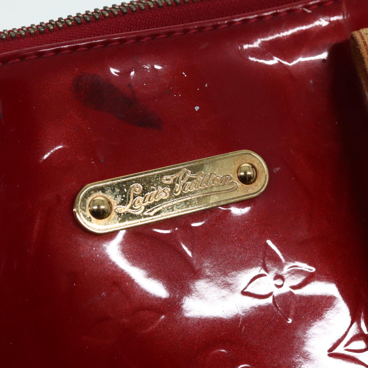 LOUIS VUITTON Monogram Vernis Bellevue GM Hand Bag Red M93587 LV 89431