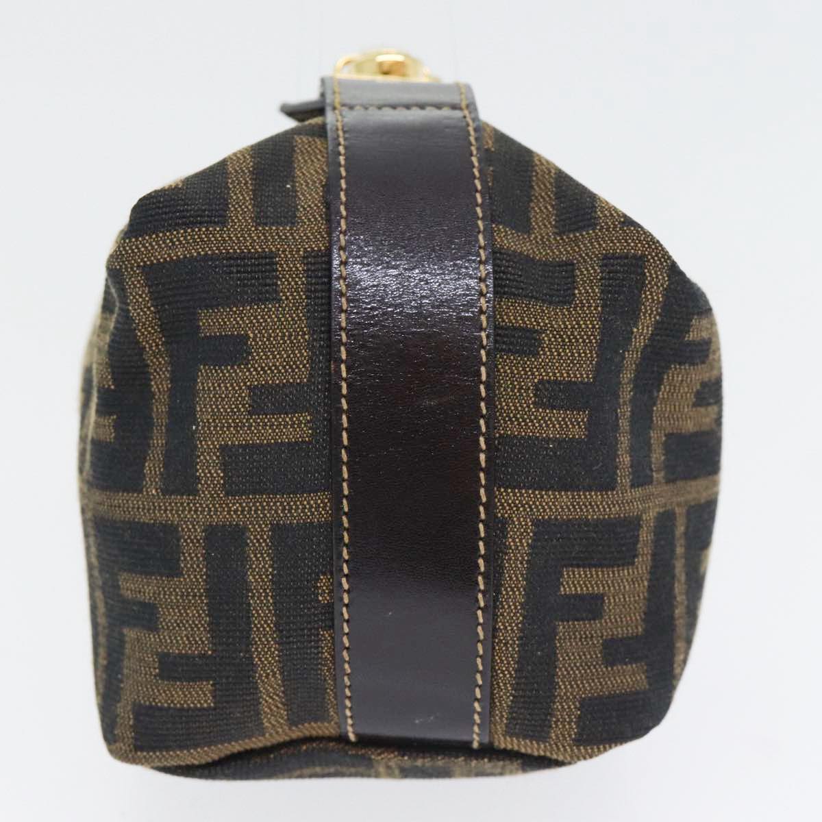 Luxury Fendi Zucca Canvas Vanity Hand Bag Brown Black gold89433