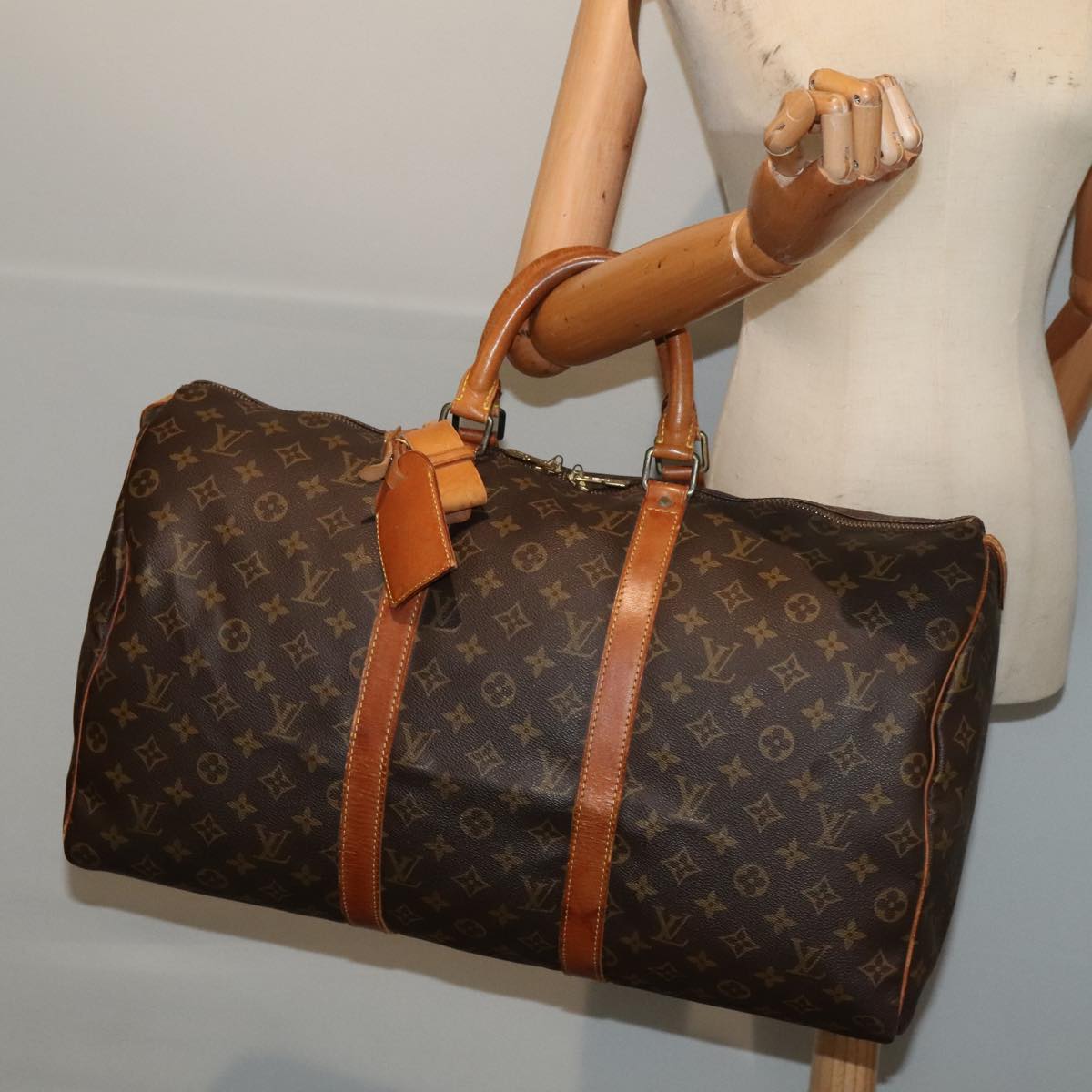 LOUIS VUITTON Monogram Keepall 50 Boston Bag M41426 LV 89435