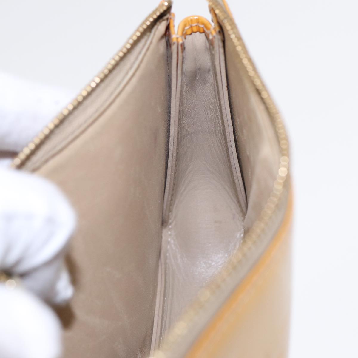 LOUIS VUITTON Monogram Vernis Lexington Accessory Pouch Beige M91010 89439