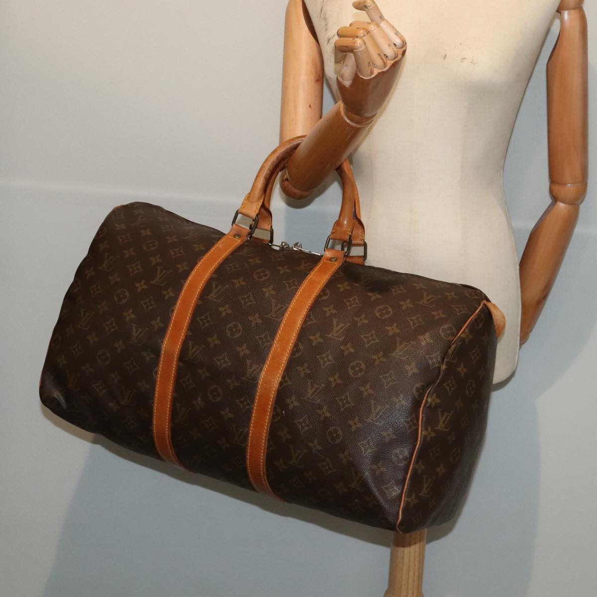 LOUIS VUITTON Monogram Keepall 50 Boston Bag M41426 LV 89448