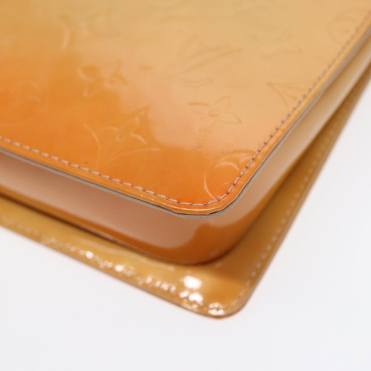 LOUIS VUITTON Monogram Vernis Motto Accessory Pouch Beige M91136 LV 89452