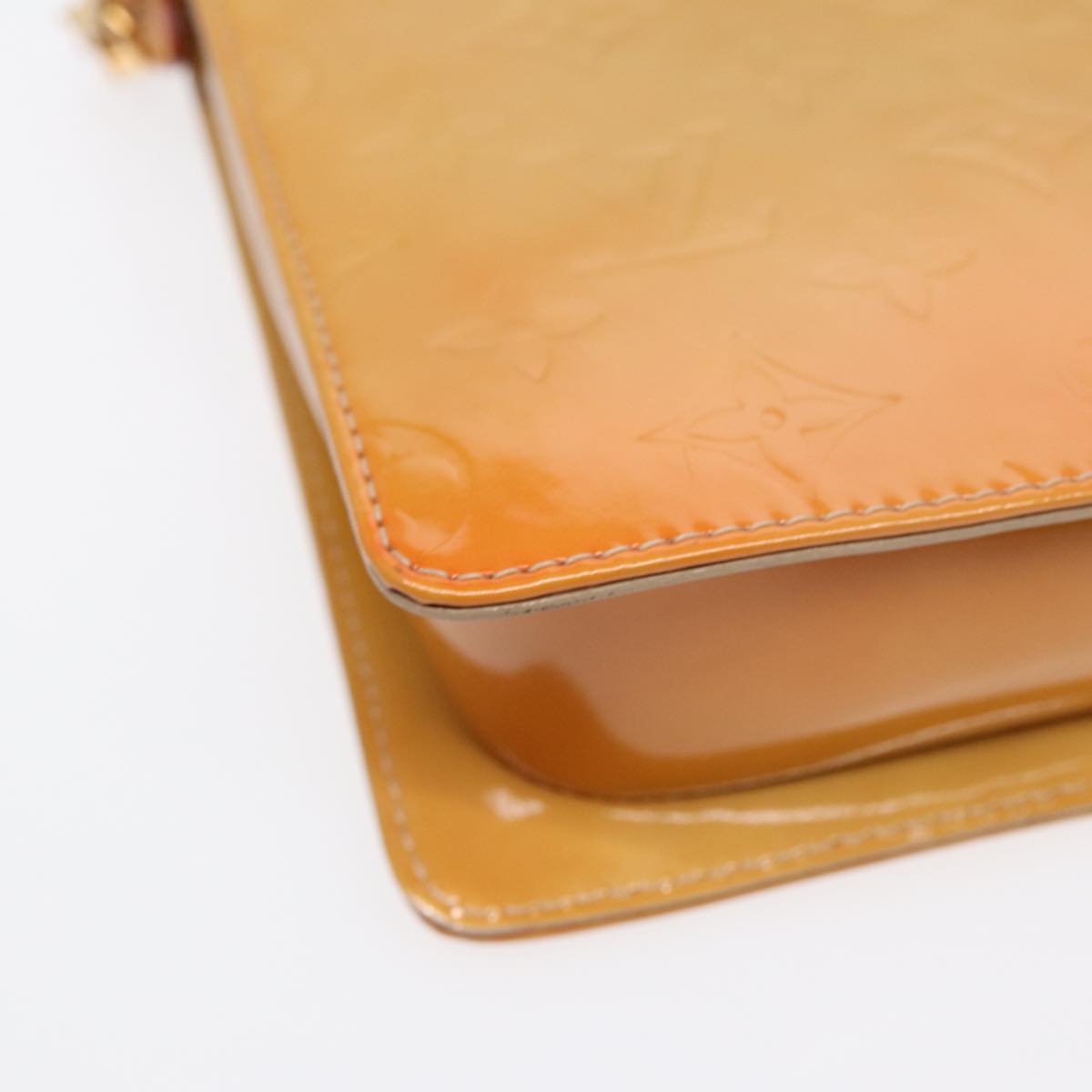 LOUIS VUITTON Monogram Vernis Motto Accessory Pouch Beige M91136 LV 89452