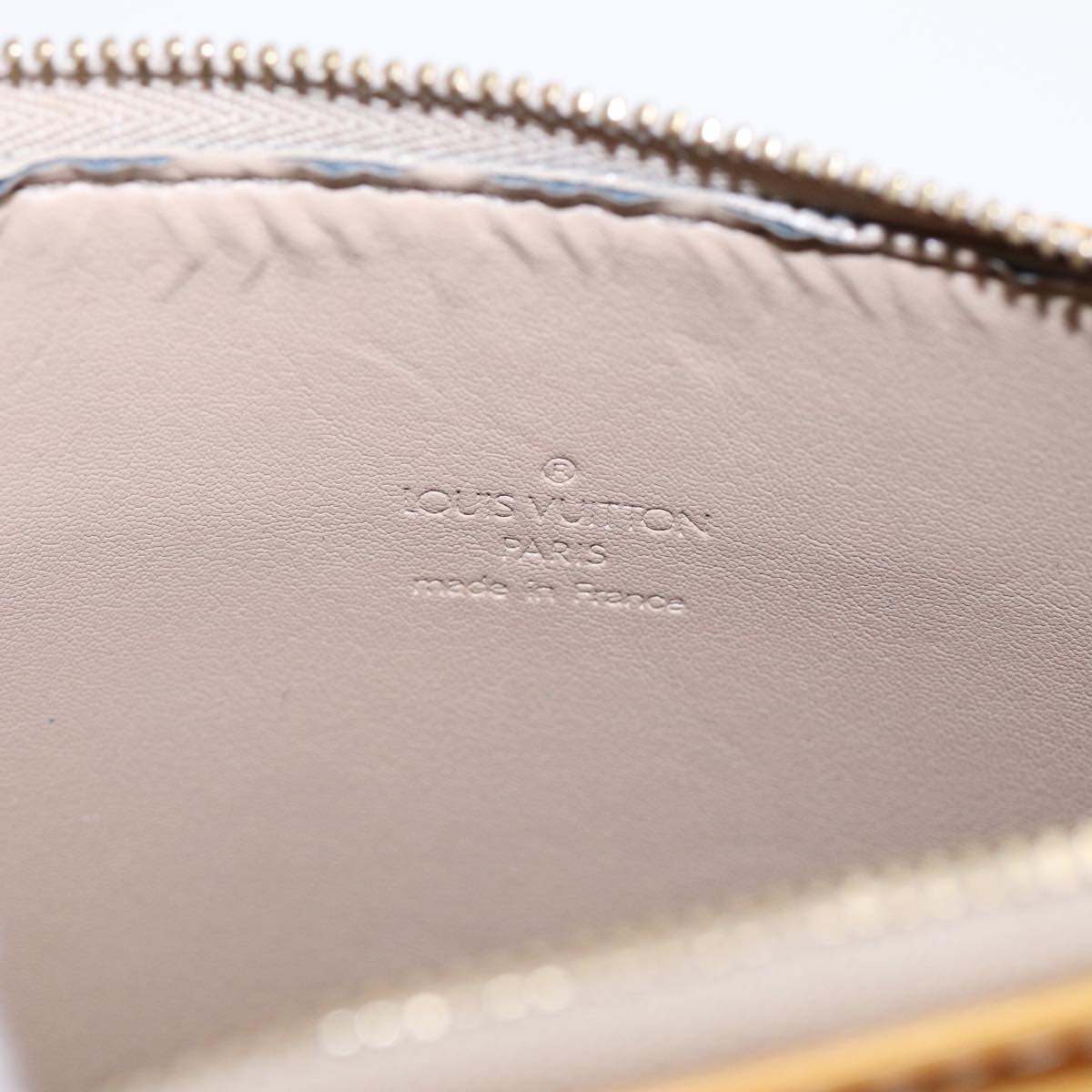 LOUIS VUITTON Monogram Vernis Motto Accessory Pouch Beige M91136 LV 89452