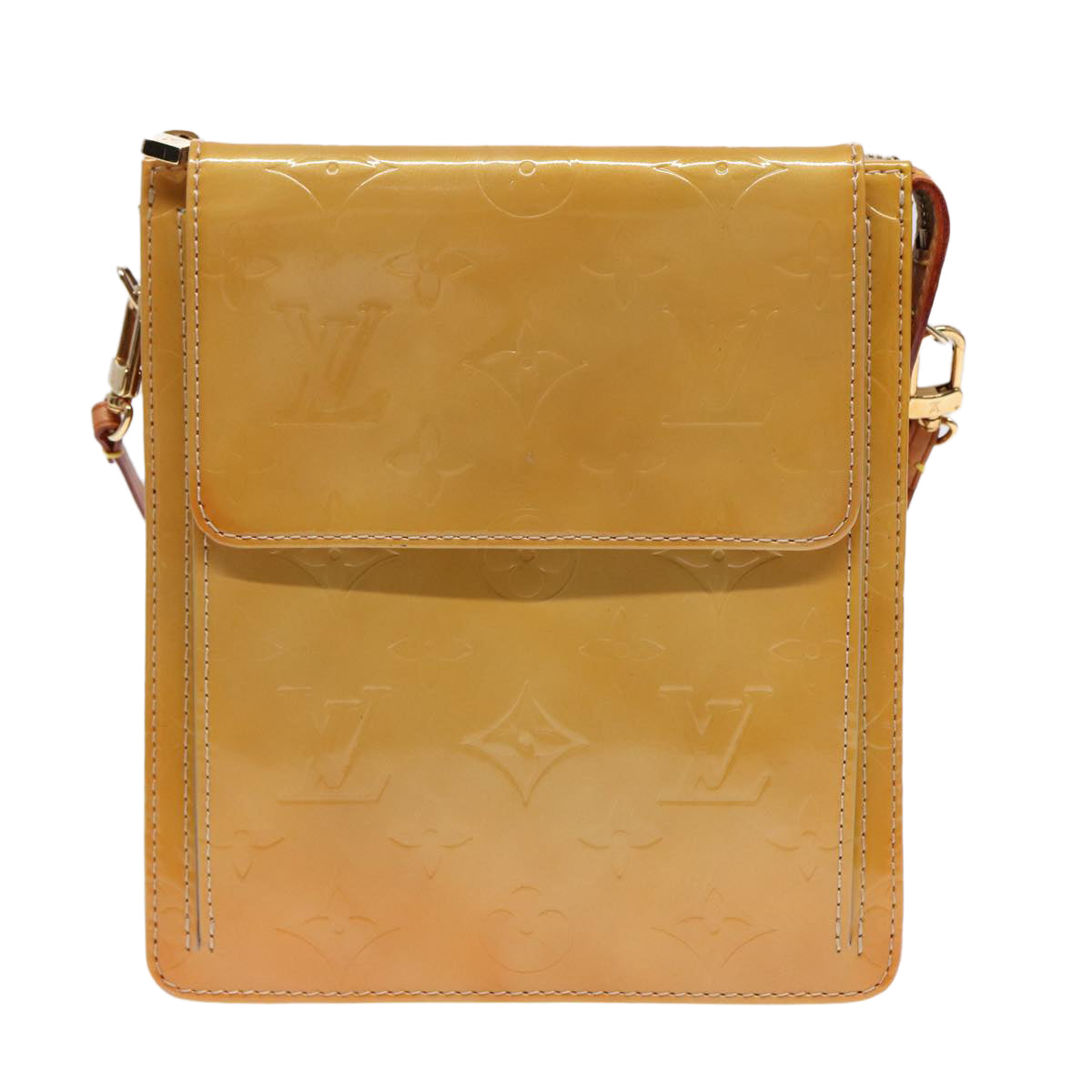 LOUIS VUITTON Monogram Vernis Motto Accessory Pouch Beige M91136 LV 89452