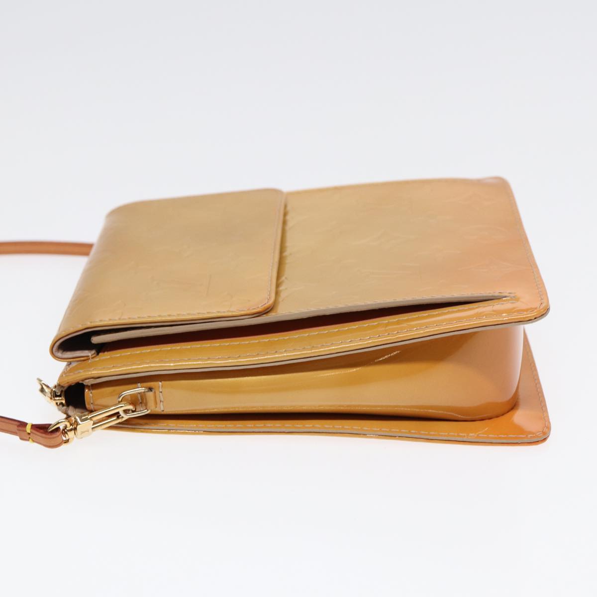 LOUIS VUITTON Monogram Vernis Motto Accessory Pouch Beige M91136 LV 89452