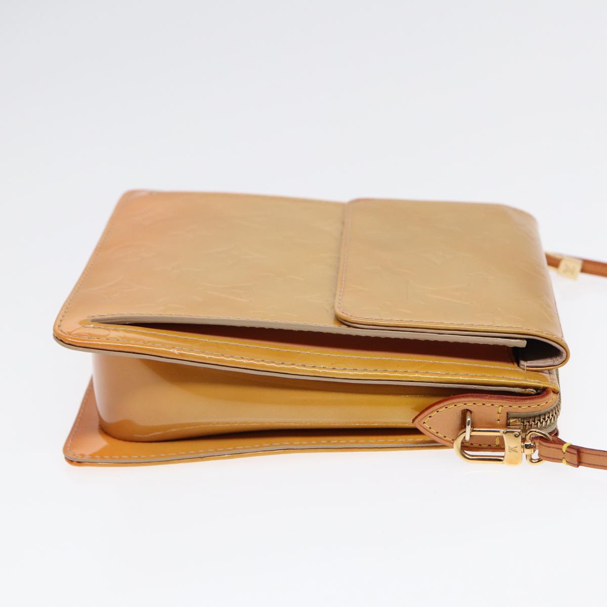 LOUIS VUITTON Monogram Vernis Motto Accessory Pouch Beige M91136 LV 89452