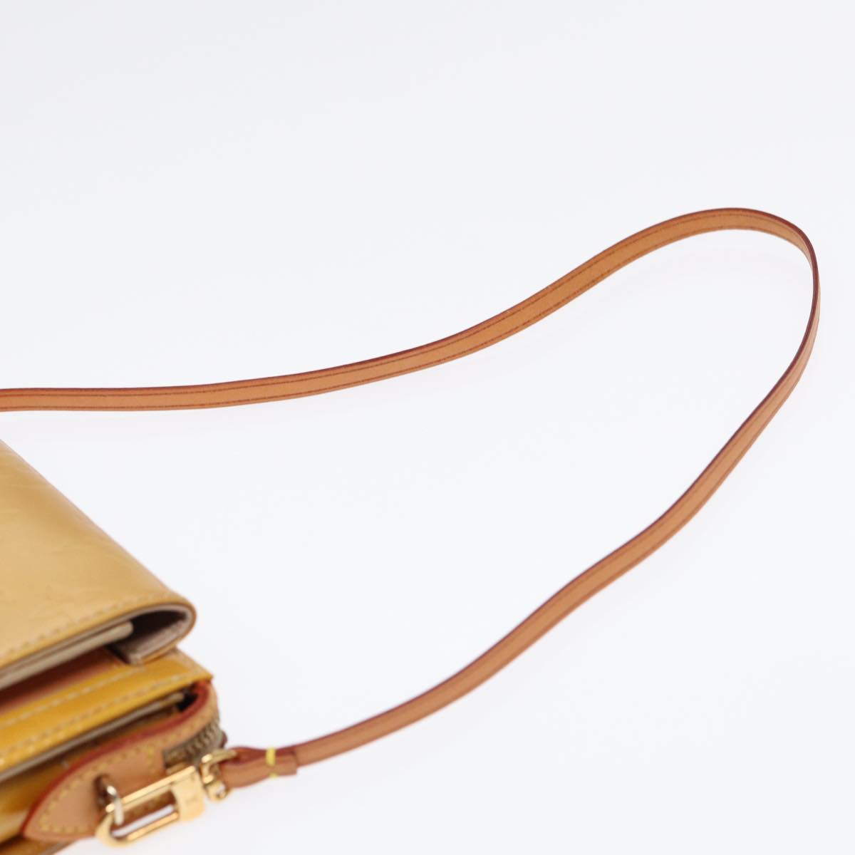 LOUIS VUITTON Monogram Vernis Motto Accessory Pouch Beige M91136 LV 89452