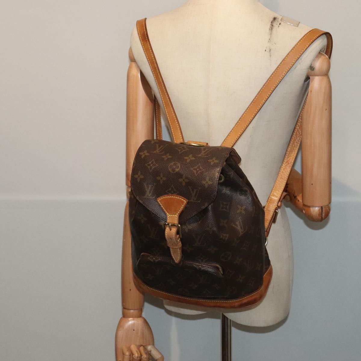 LOUIS VUITTON Monogram Montsouris MM Backpack M51136 LV 89454
