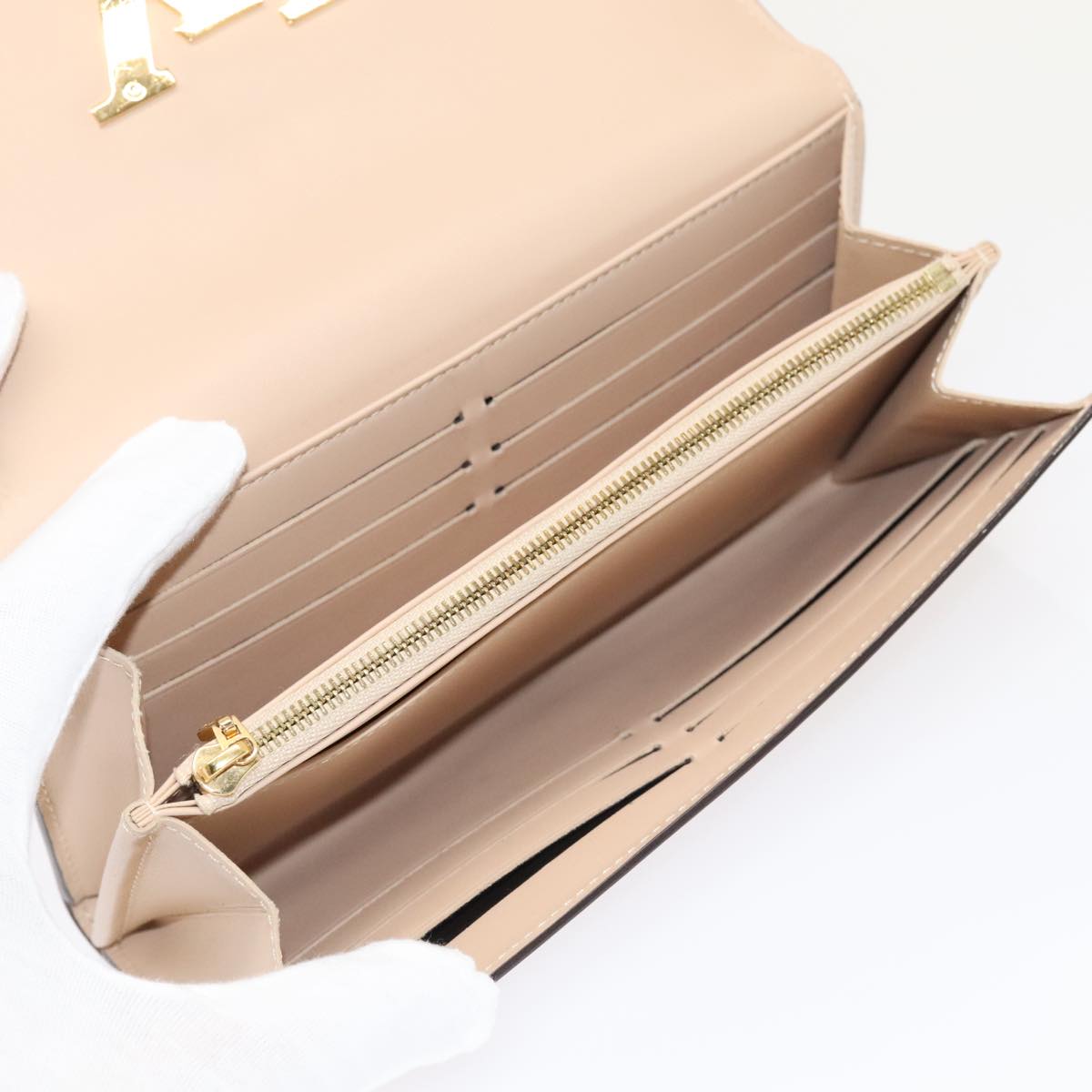 LOUIS VUITTON Vernis Portefeuille Louise Wallet Beige Dunne M61318 LV 89479