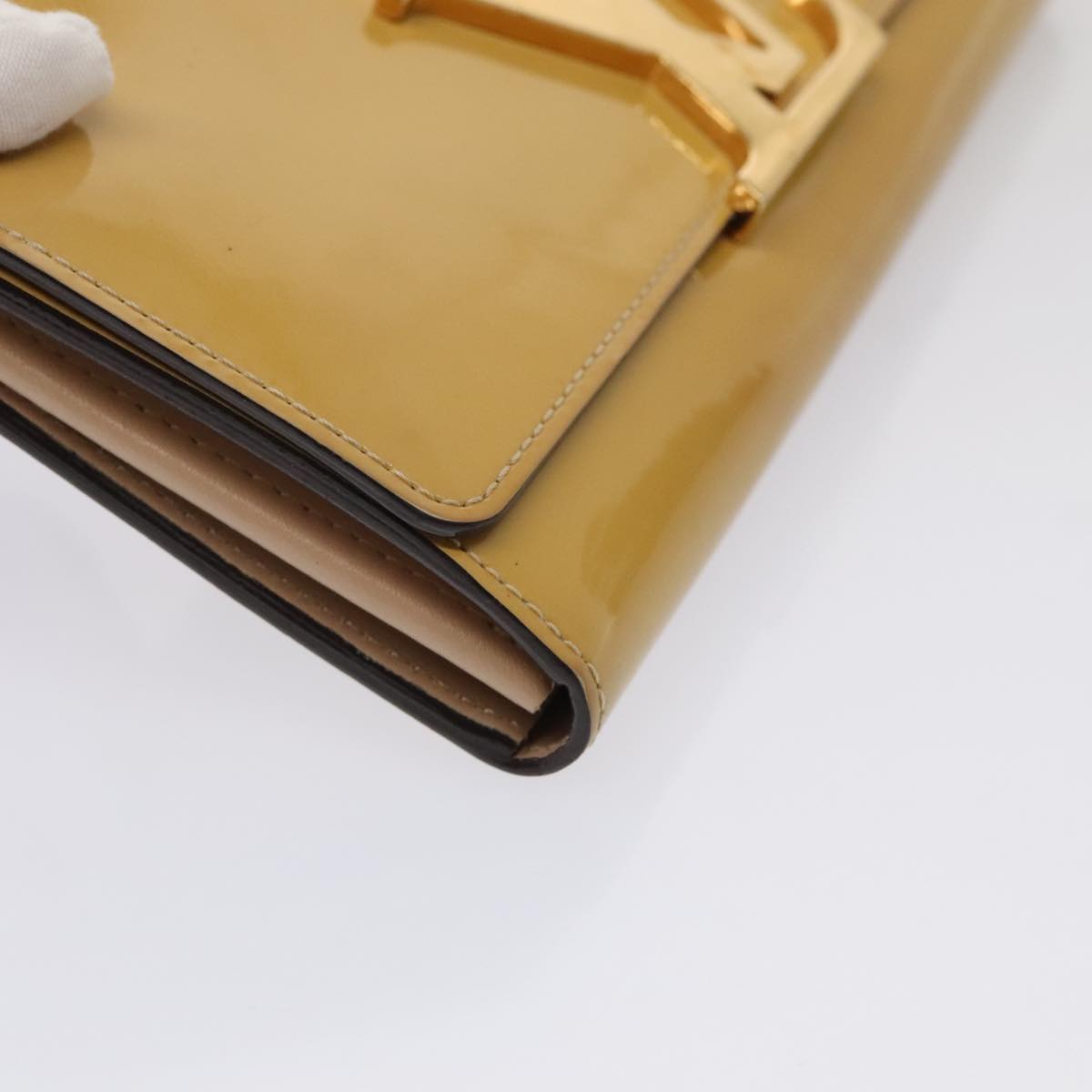 LOUIS VUITTON Vernis Portefeuille Louise Wallet Beige Dunne M61318 LV 89479