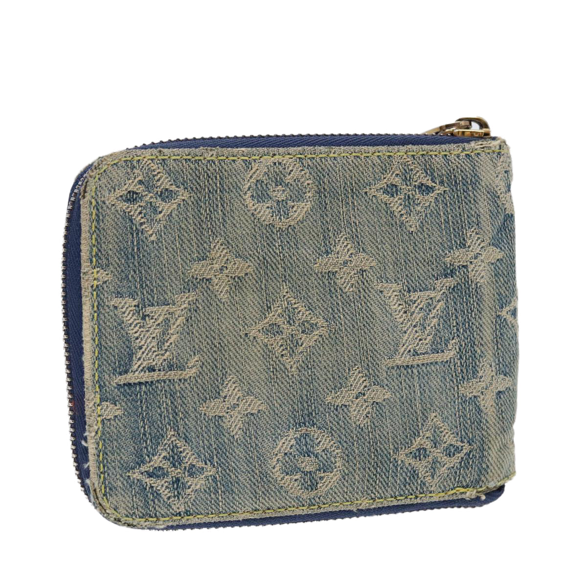 LOUIS VUITTON Monogram Denim Mini Zippy Wallet Wallet Blue M95342 LV 89480