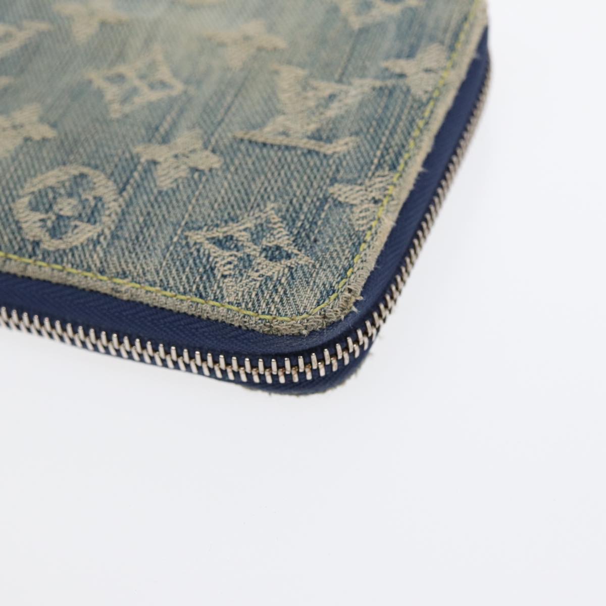 LOUIS VUITTON Monogram Denim Mini Zippy Wallet Wallet Blue M95342 LV 89480