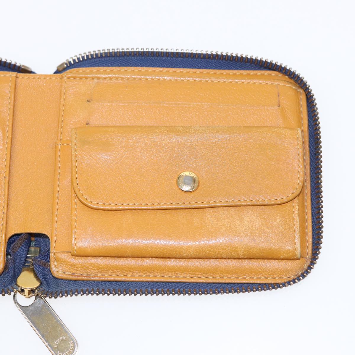 LOUIS VUITTON Monogram Denim Mini Zippy Wallet Wallet Blue M95342 LV 89480