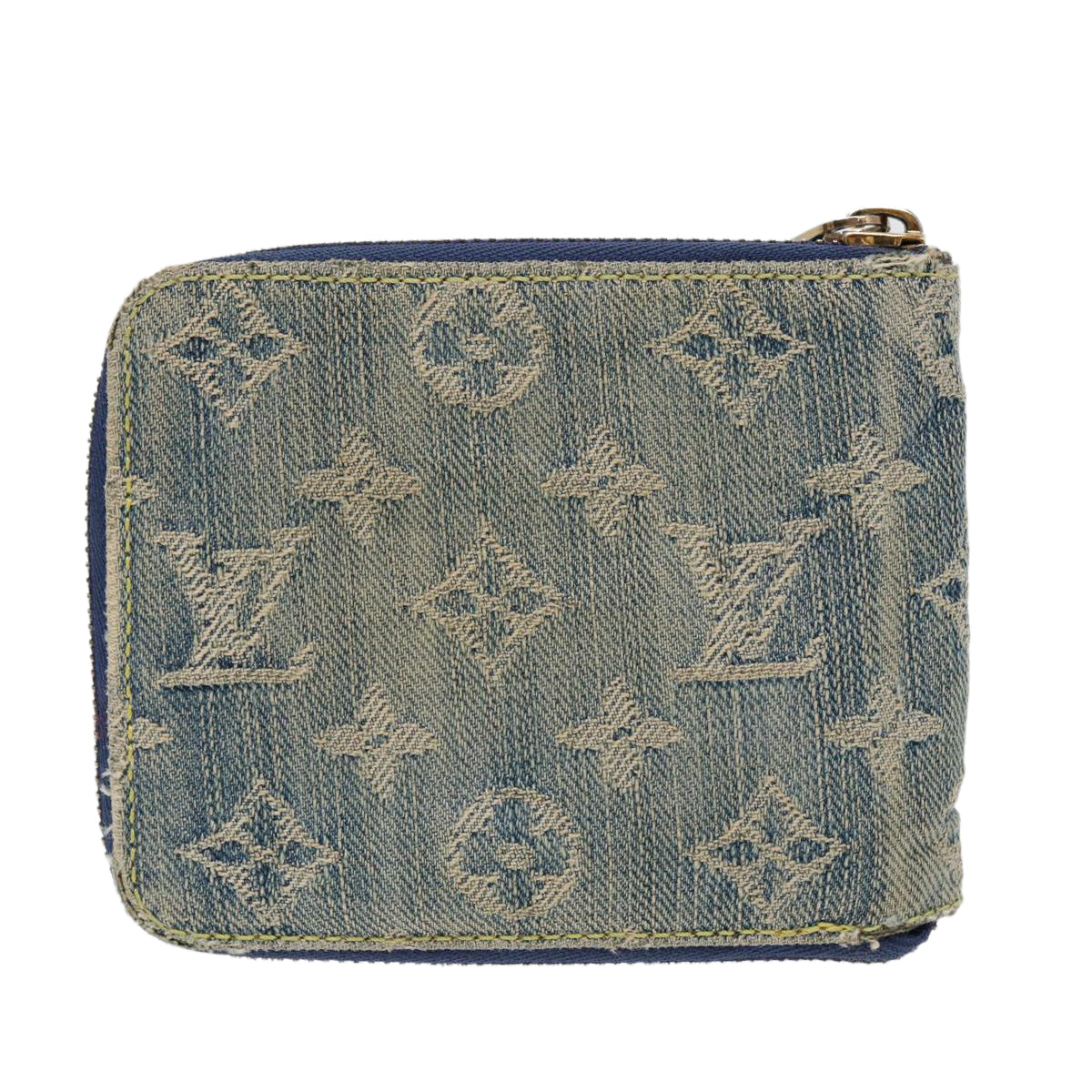 LOUIS VUITTON Monogram Denim Mini Zippy Wallet Wallet Blue M95342 LV 89480