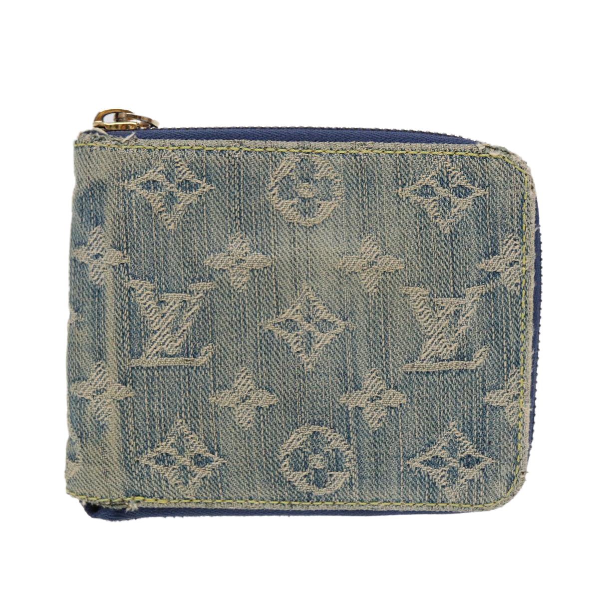 LOUIS VUITTON Monogram Denim Mini Zippy Wallet Wallet Blue M95342 LV 89480