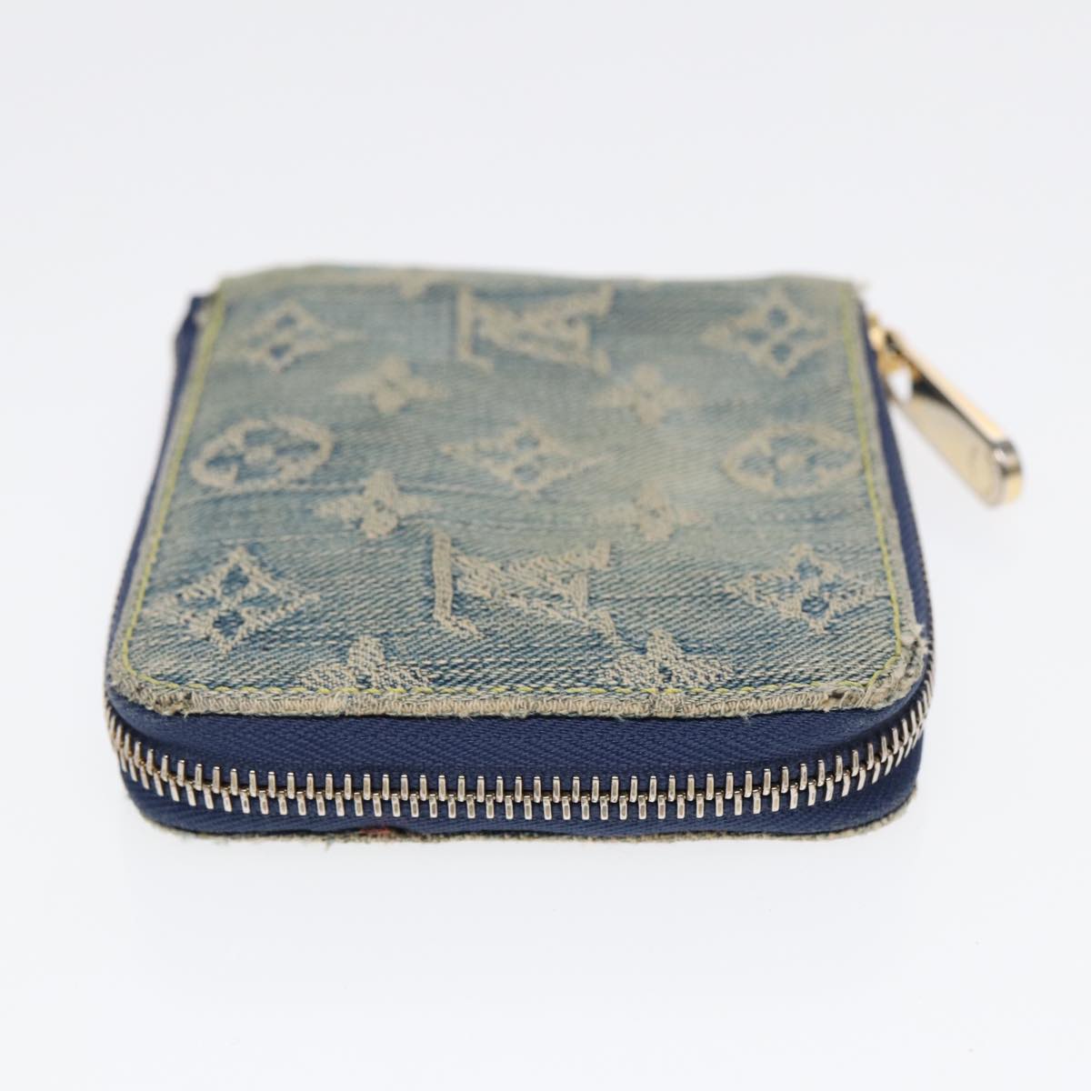 LOUIS VUITTON Monogram Denim Mini Zippy Wallet Wallet Blue M95342 LV 89480