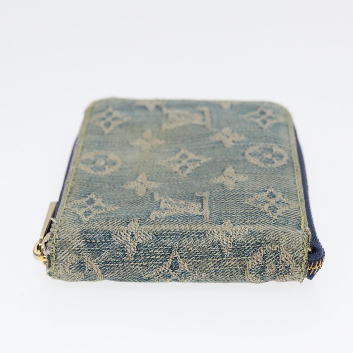 LOUIS VUITTON Monogram Denim Mini Zippy Wallet Wallet Blue M95342 LV 89480
