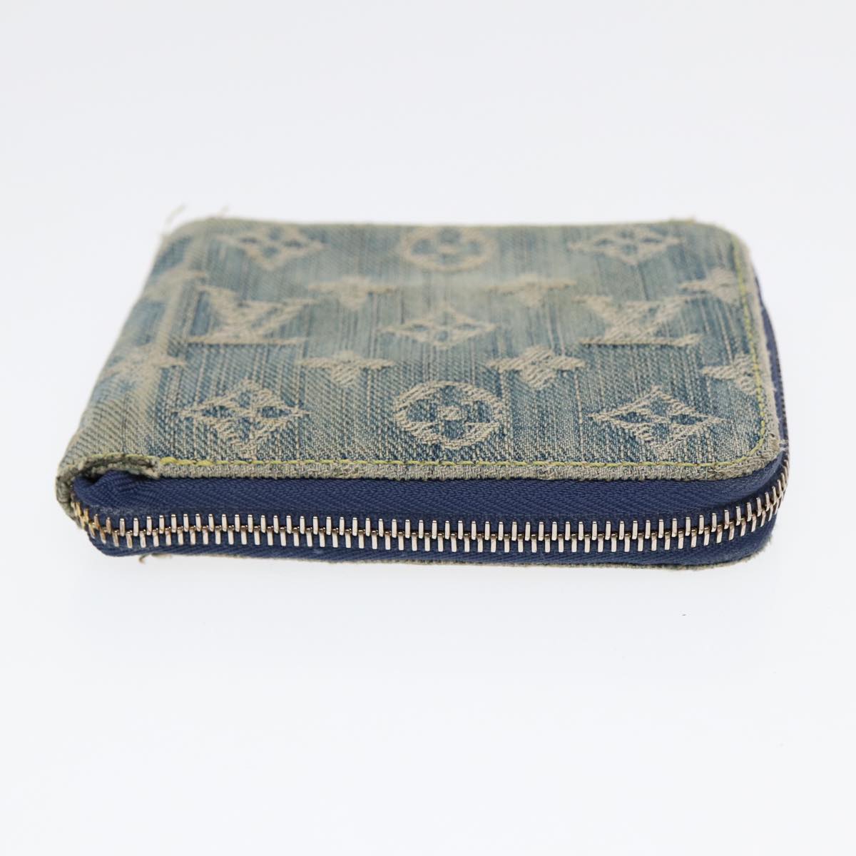 LOUIS VUITTON Monogram Denim Mini Zippy Wallet Wallet Blue M95342 LV 89480
